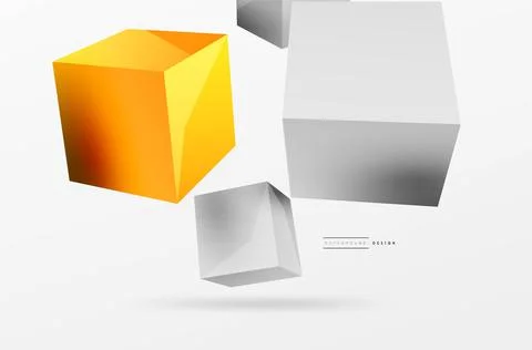 3d cubes vector abstract background. Composition of 3d square shaped basic 스톡 일러스트