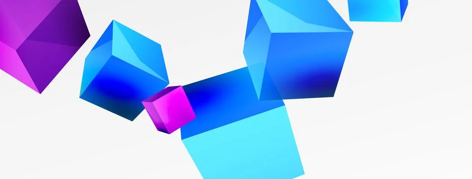 3d cubes vector abstract background. Composition of 3d square shaped basic Stock Illustration