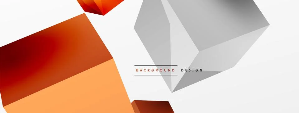 3d cubes vector abstract background. Composition of 3d square shaped basic Stock Illustration