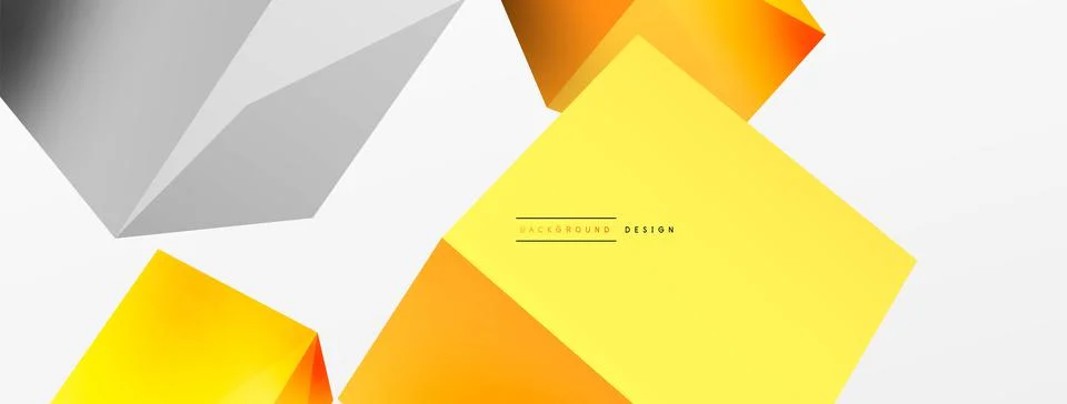 3d cubes vector abstract background. Composition of 3d square shaped basic Stock Illustration