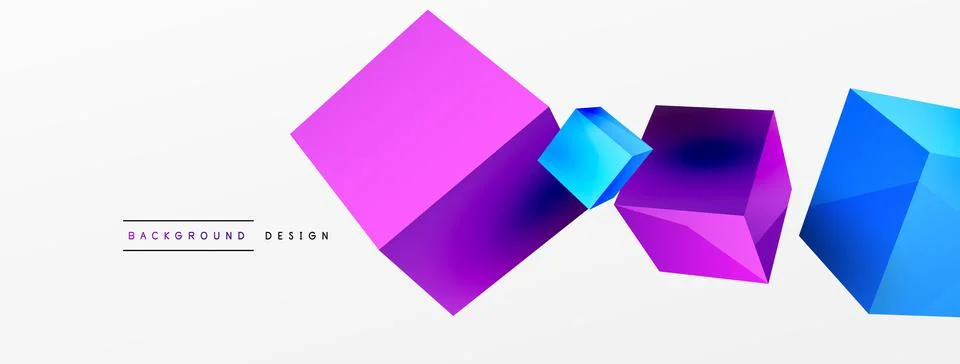 3d cubes vector abstract background. Composition of 3d square shaped basic イラスト素材