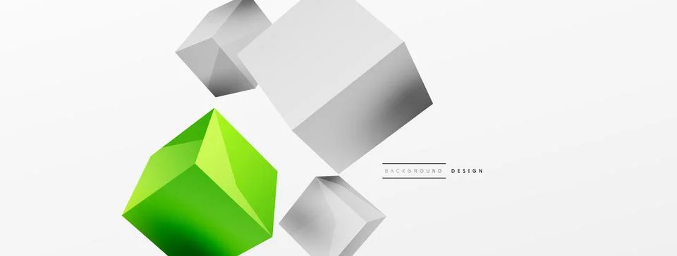 3d cubes vector abstract background. Composition of 3d square shaped basic Stock Illustration