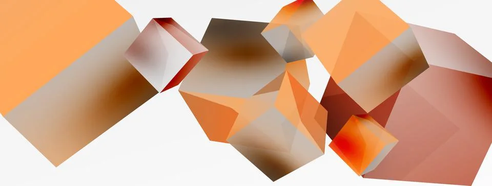 3d cubes vector abstract background. Composition of 3d square shaped basic Stock Illustration