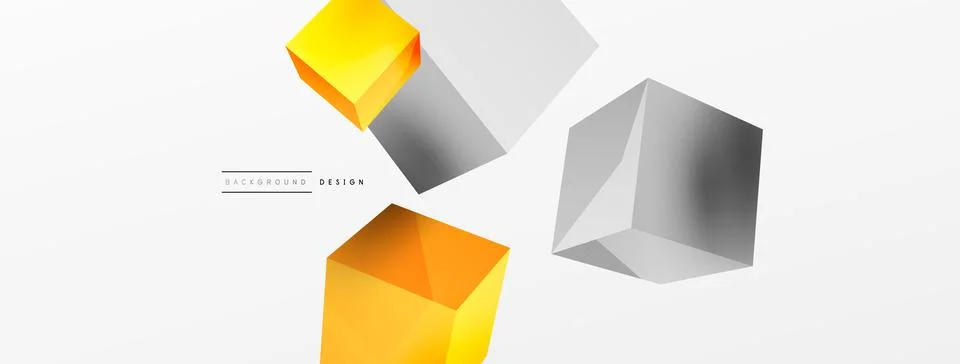 3d cubes vector abstract background. Composition of 3d square shaped basic 스톡 일러스트