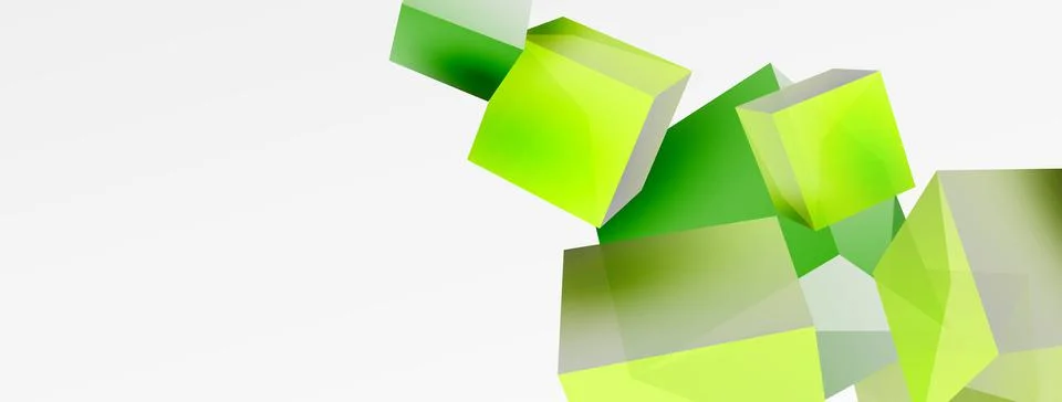 3d cubes vector abstract background. Composition of 3d square shaped basic Stock Illustration