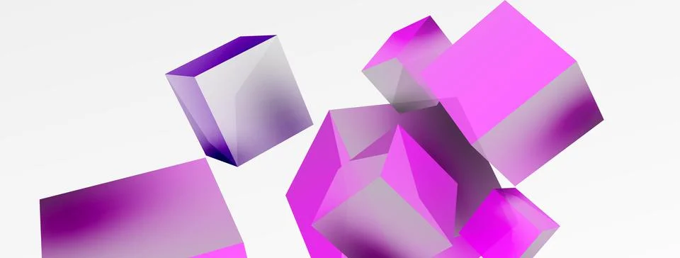 3d cubes vector abstract background. Composition of 3d square shaped basic Stock Illustration