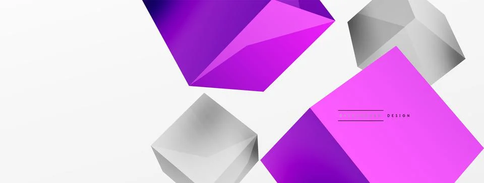 3d cubes vector abstract background. Composition of 3d square shaped basic 스톡 일러스트