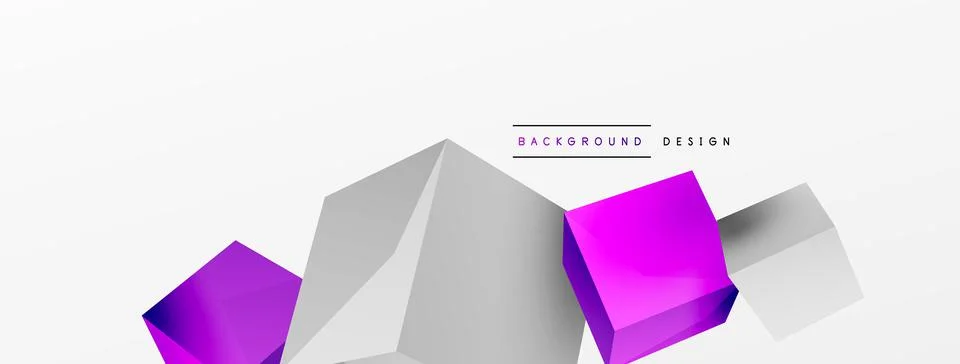 3d cubes vector abstract background. Composition of 3d square shaped basic 스톡 일러스트