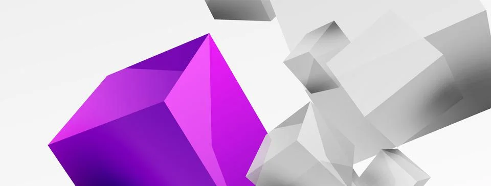 3d cubes vector abstract background. Composition of 3d square shaped basic 스톡 일러스트