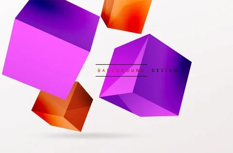 3d cubes vector abstract background. Composition of 3d square shaped basic イラスト素材