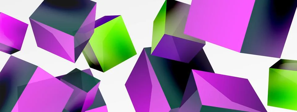 3d cubes vector abstract background. Composition of 3d square shaped basic イラスト素材