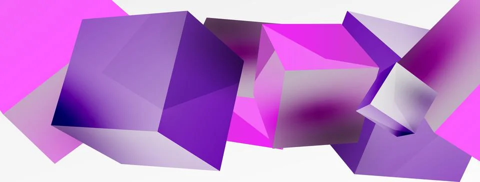 3d cubes vector abstract background. Composition of 3d square shaped basic Stock Illustration