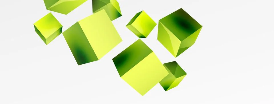 3d cubes vector abstract background. Composition of 3d square shaped basic Stock Illustration