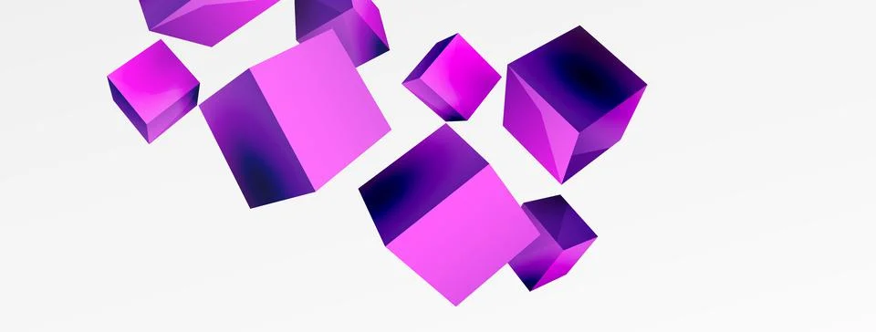 3d cubes vector abstract background. Composition of 3d square shaped basic Stock Illustration