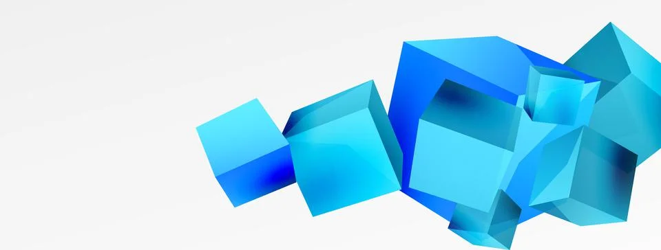 3d cubes vector abstract background. Composition of 3d square shaped basic Stock Illustration