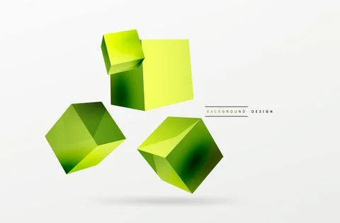 3d cubes vector abstract background. Composition of 3d square shaped basic Stock Illustration