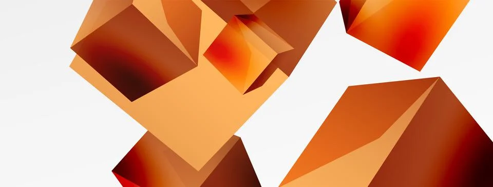 3d cubes vector abstract background. Composition of 3d square shaped basic Illustrazione stock