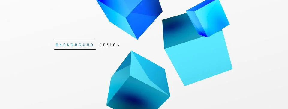 3d cubes vector abstract background. Composition of 3d square shaped basic 스톡 일러스트