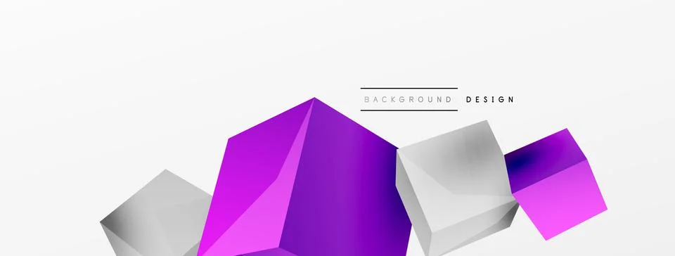 3d cubes vector abstract background. Composition of 3d square shaped basic Stock Illustration