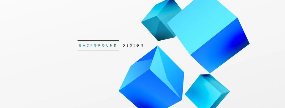 3d cubes vector abstract background. Composition of 3d square shaped basic 스톡 일러스트