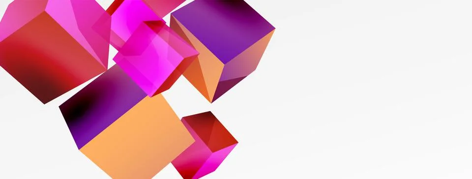 3d cubes vector abstract background. Composition of 3d square shaped basic Illustrazione stock