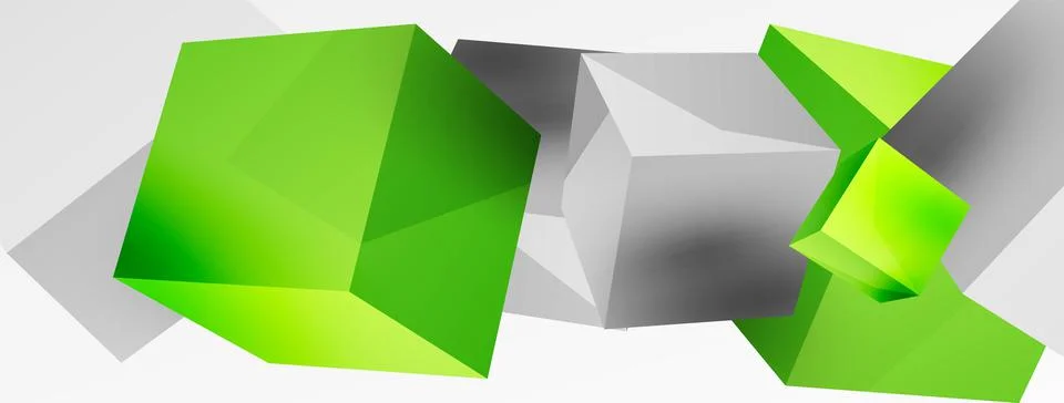 3d cubes vector abstract background. Composition of 3d square shaped basic Stock Illustration