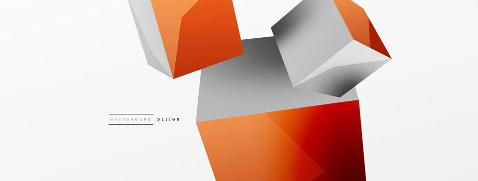 3d cubes vector abstract background. Composition of 3d square shaped basic Illustrazione stock