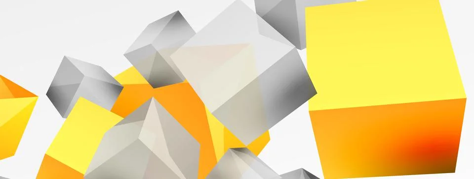 3d cubes vector abstract background. Composition of 3d square shaped basic Stock Illustration