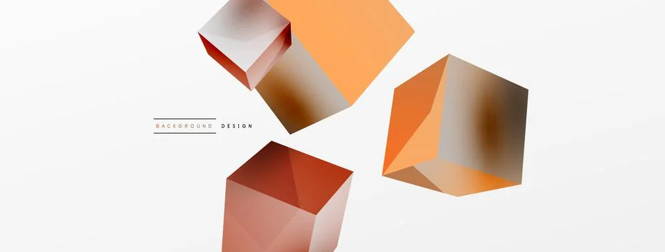 3d cubes vector abstract background. Composition of 3d square shaped basic Illustrazione stock