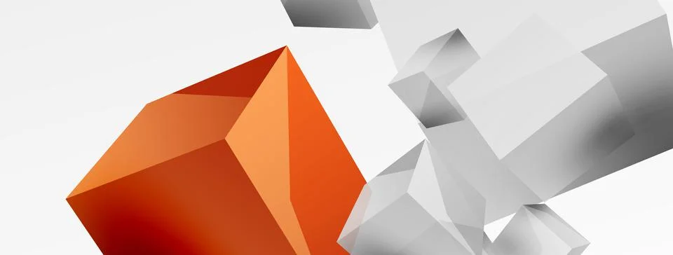 3d cubes vector abstract background. Composition of 3d square shaped basic Illustrazione stock