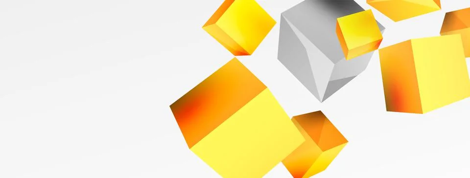 3d cubes vector abstract background. Composition of 3d square shaped basic Illustrazione stock