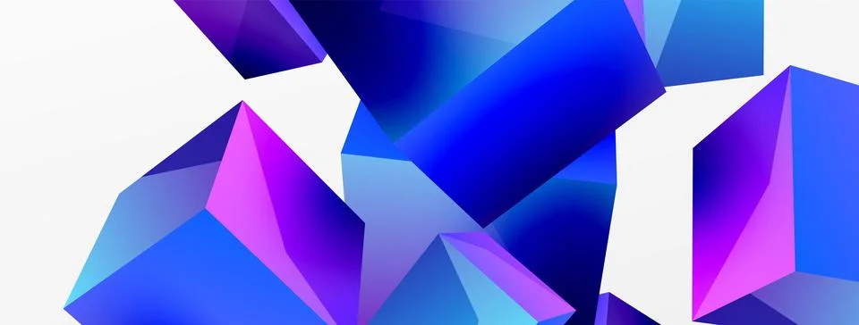3d cubes vector abstract background. Composition of 3d square shaped basic 스톡 일러스트