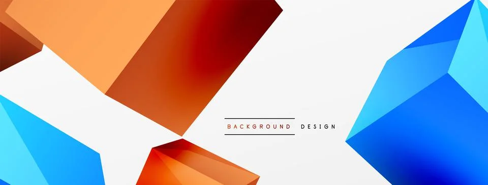 3d cubes vector abstract background. Composition of 3d square shaped basic Stock Illustration