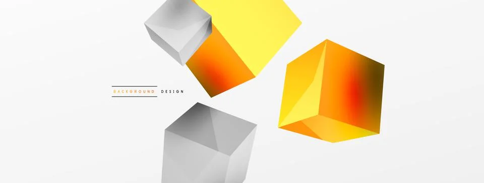 3d cubes vector abstract background. Composition of 3d square shaped basic Stock Illustration