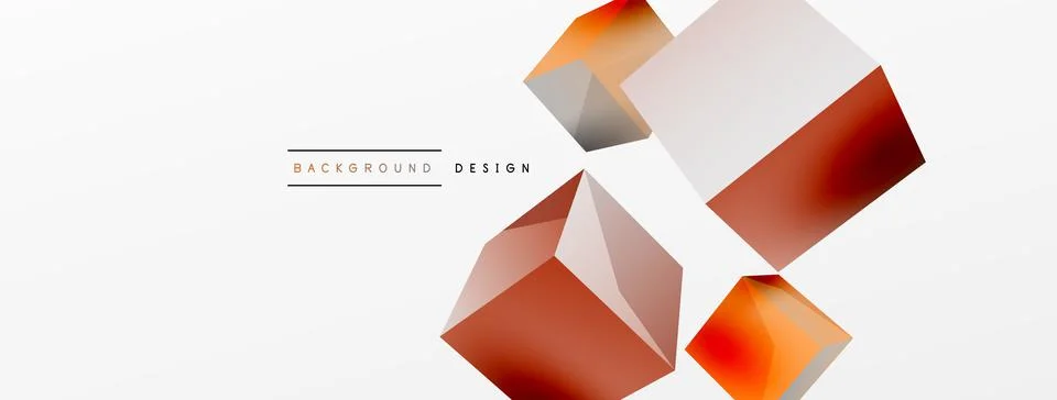 3d cubes vector abstract background. Composition of 3d square shaped basic Stock Illustration