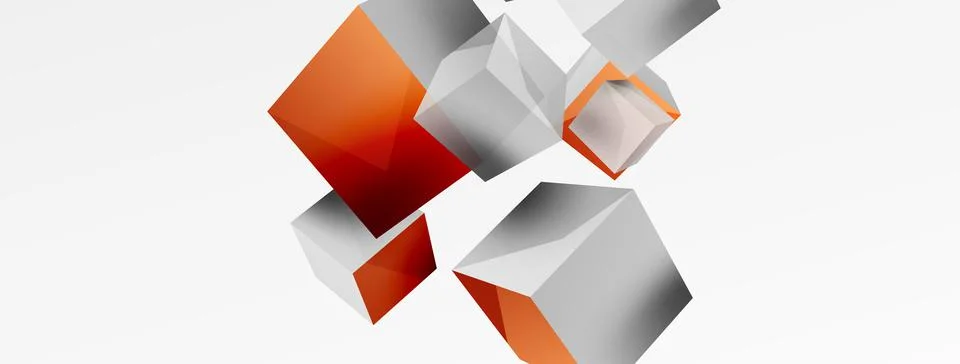 3d cubes vector abstract background. Composition of 3d square shaped basic Stock Illustration