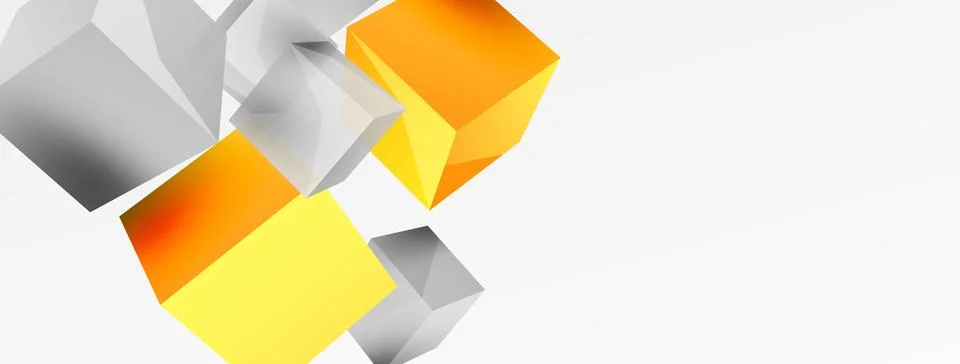 3d cubes vector abstract background. Composition of 3d square shaped basic Illustrazione stock