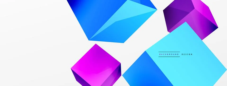 3d cubes vector abstract background. Composition of 3d square shaped basic Stock Illustration