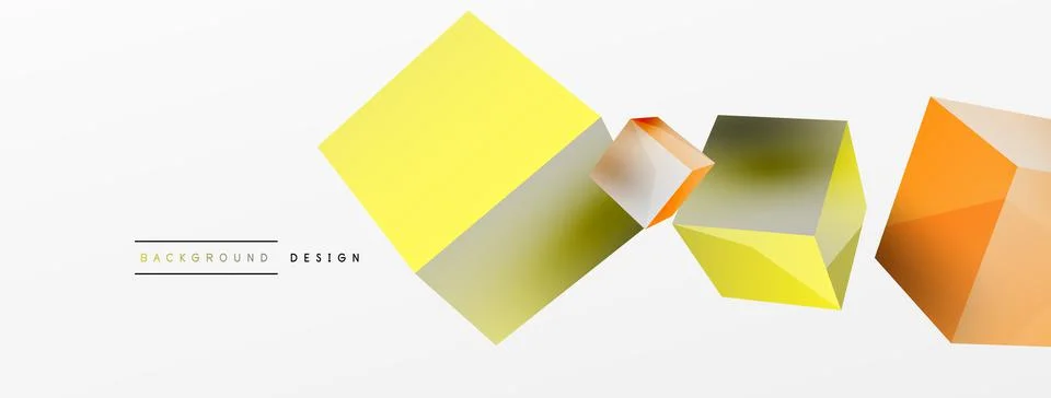 3d cubes vector abstract background. Composition of 3d square shaped basic Stock Illustration