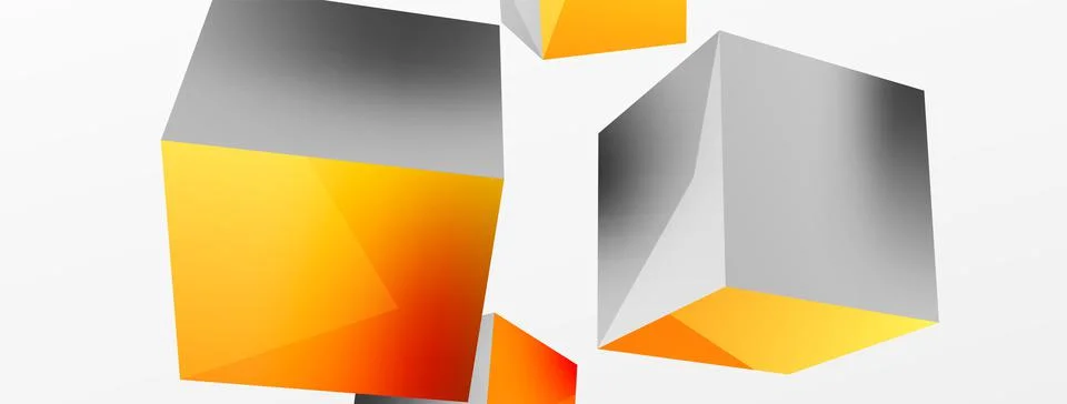 3d cubes vector abstract background. Composition of 3d square shaped basic Illustrazione stock