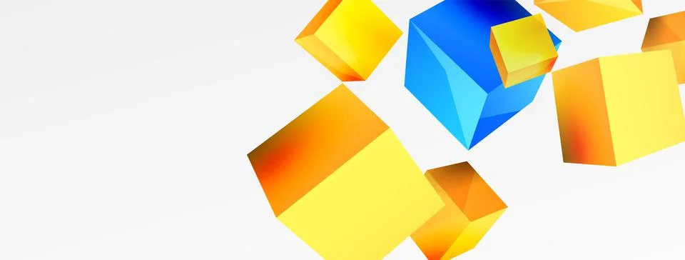 3d cubes vector abstract background. Composition of 3d square shaped basic Illustrazione stock