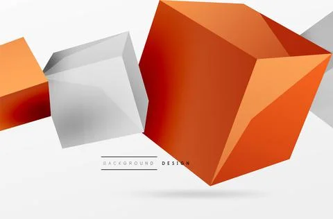 3d cubes vector abstract background. Composition of 3d square shaped basic Illustrazione stock