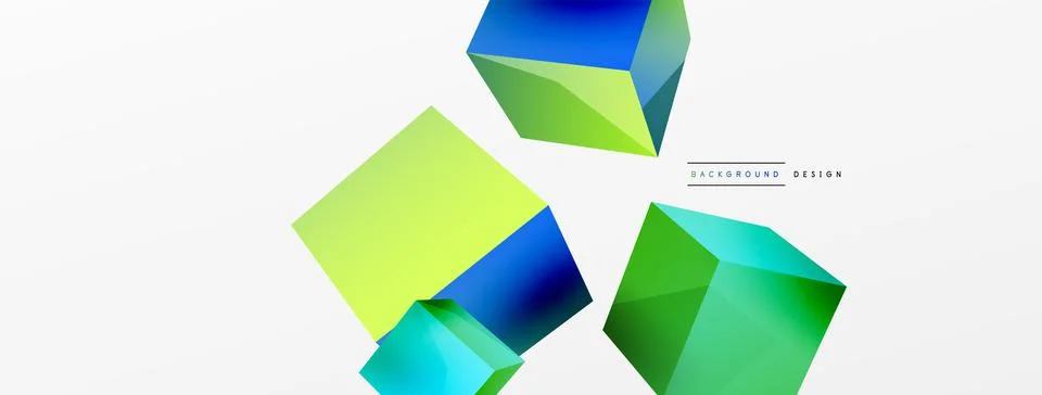 3d cubes vector abstract background. Composition of 3d square shaped basic 스톡 일러스트