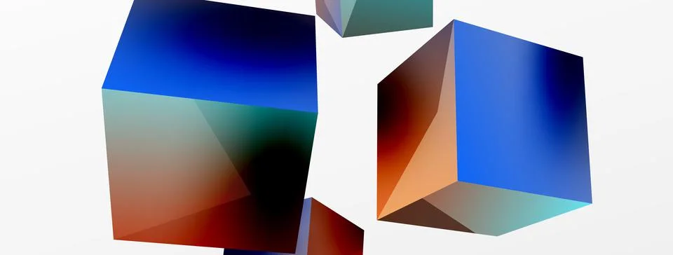 3d cubes vector abstract background. Composition of 3d square shaped basic イラスト素材