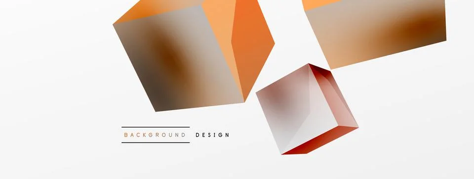 3d cubes vector abstract background. Composition of 3d square shaped basic Stock Illustration