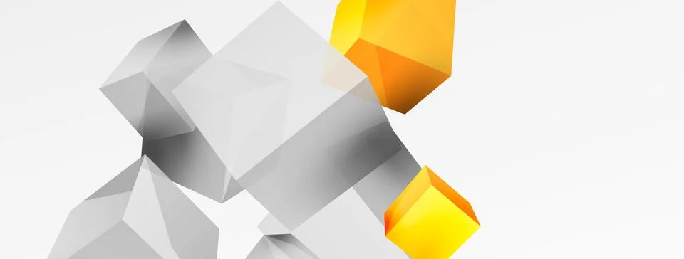 3d cubes vector abstract background. Composition of 3d square shaped basic Illustrazione stock