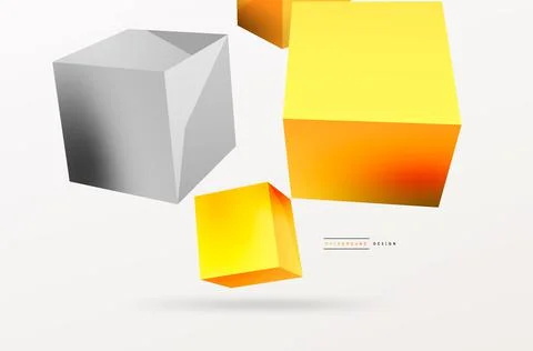 3d cubes vector abstract background. Composition of 3d square shaped basic Stock Illustration
