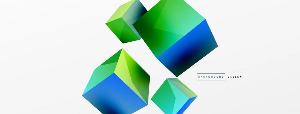 3d cubes vector abstract background. Composition of 3d square shaped basic イラスト素材