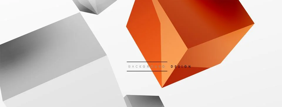 3d cubes vector abstract background. Composition of 3d square shaped basic Stock Illustration