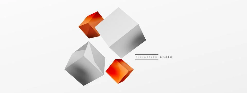 3d cubes vector abstract background. Composition of 3d square shaped basic Illustrazione stock